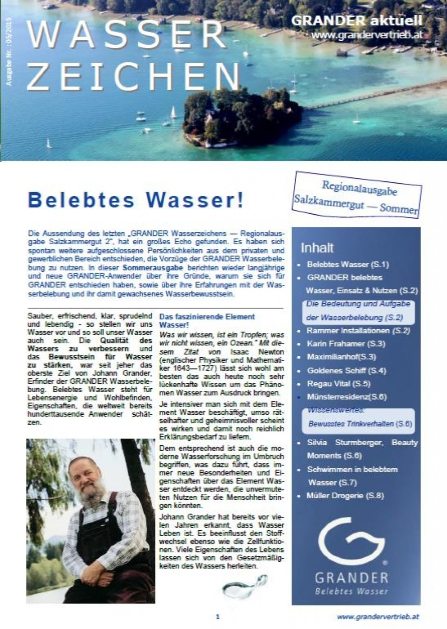 GRANDER-Wasserzeichen Regionalausgabe-Salzkammergut