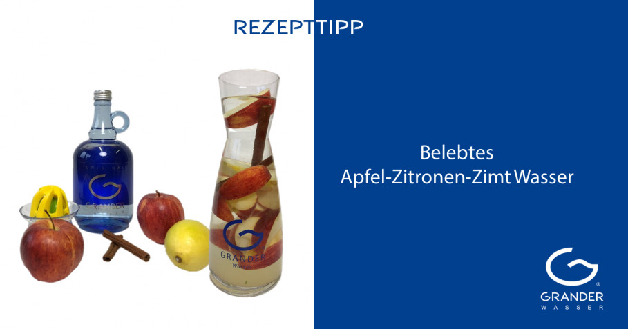 Belebtes Apfel-Zitronen-Zimt-Wasser