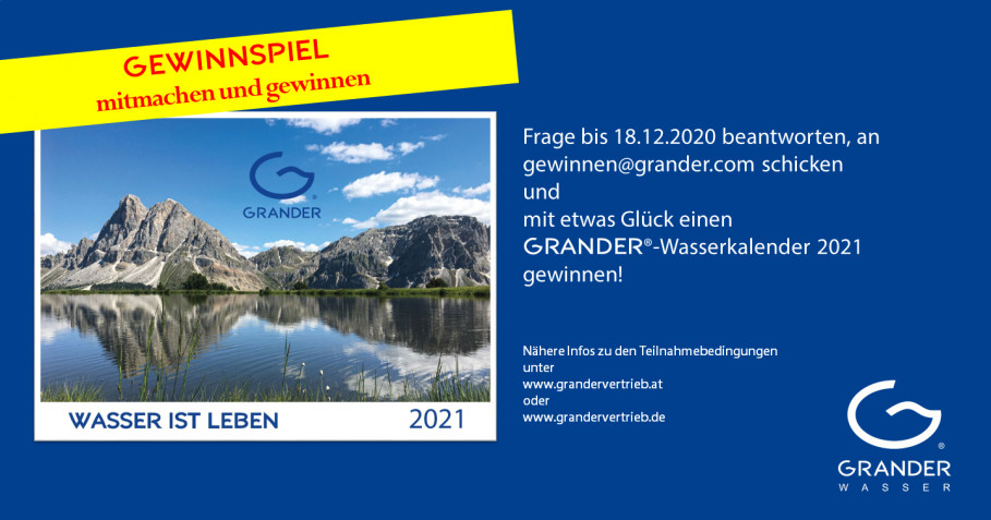 Gewinnen Sie einen GRANDER-Wasserkalender 2021
